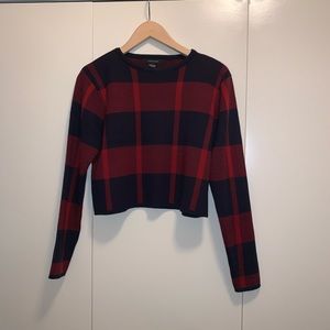 Cropped plaid sweater!